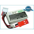 Li-Po akku, 800mAh, 11,1V, 30C
