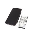 Samsung Galaxy S5 tehoakku 5600 mAh - Mustalla Flip Cover suojakotelolla