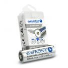 everActive 18500 Li-ion akku 3.7V 2100mAh USB-C Silver Line suojapiirillä ja säilytysrasiassa