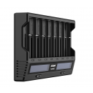 XTAR VC8S USB LCD Li-ion / Ni-MH Akkuparistolaturi, musta