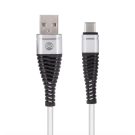 Forever Shark USB Type-C -kaapeli 1 m, hopea/valkoinen