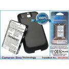 HTC Smart, Rome, Rome 100, F3188, Smart F3188   Extended With Black Color Back Cover yhteensopiva akku - 2200 mAh