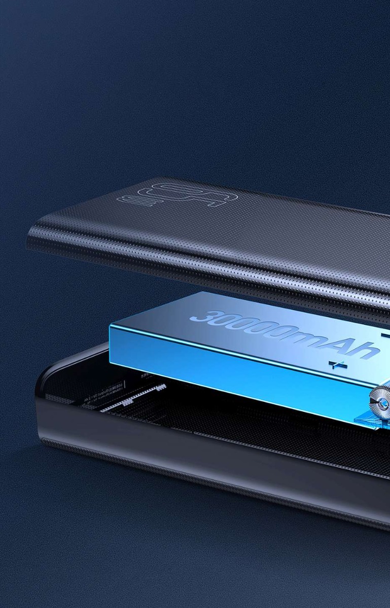 Powerbank 30000 mAh 5 ulostuloa USB‑A ja C