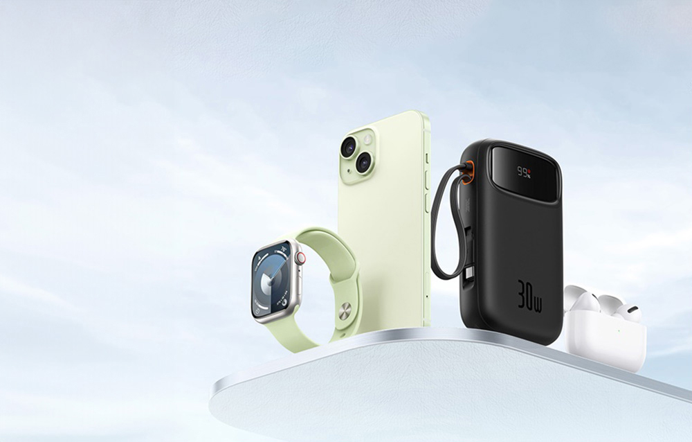 Baseus QPow2 30W varavirtalähde valkoinen